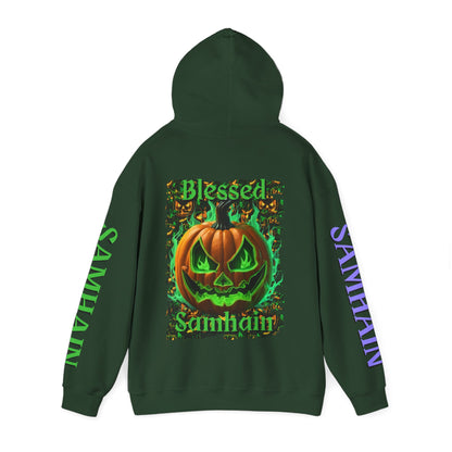 Blessed Samhain Green Jack Hoodie Unisex Hooded Sweatshirt by CreepyCrafts.boo