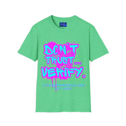 Don't Trust...Verify. Dark colors Unisex T-Shirt by cypherpunkgear.com