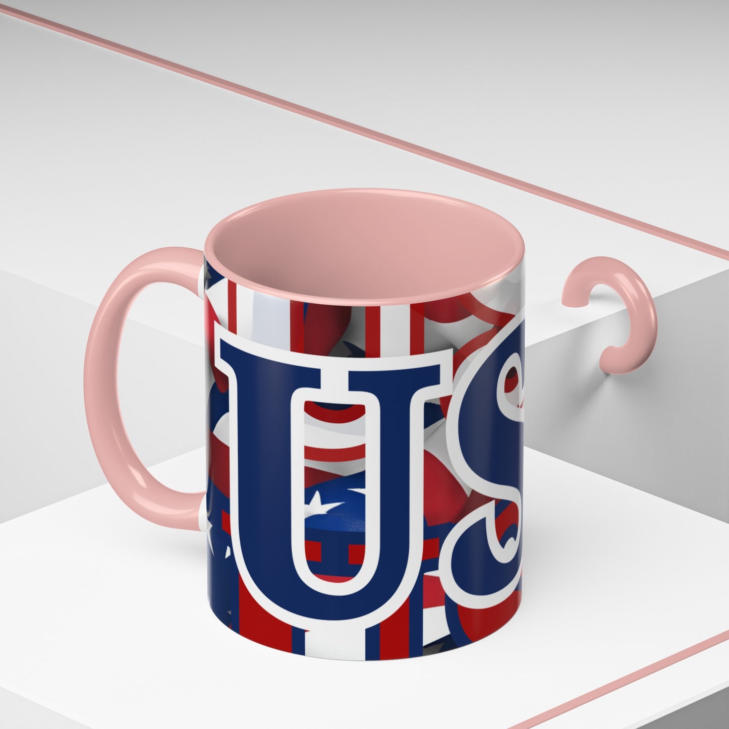 USA! USA! USA BLfont Patriot Accent Mug by cypherpunkgear