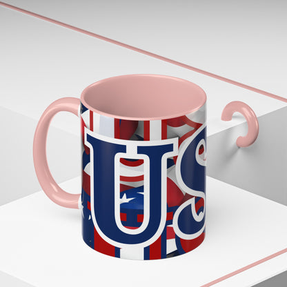 USA! USA! USA BLfont Patriot Accent Mug by cypherpunkgear