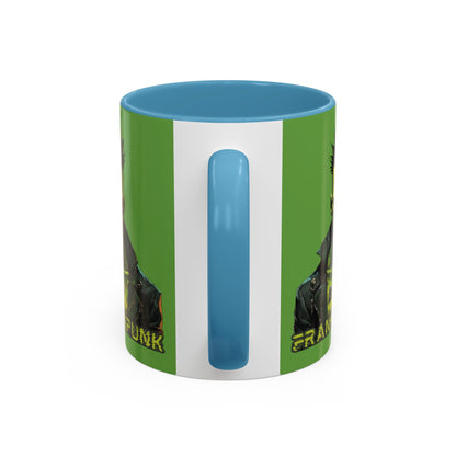 Frankenpunk Green Accent Mug by CreepyCrafts.boo