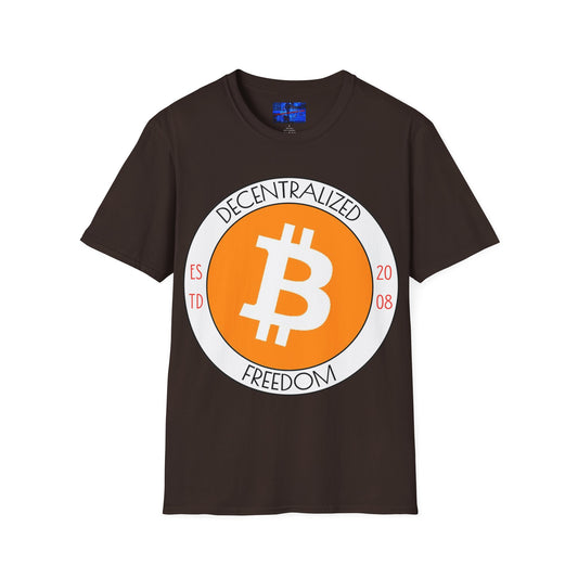 Bitcoin Decentralized Freedom Dark colors Unisex T-Shirt by cypherpunkgear.com