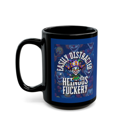 Easily Distracted by Heinous Fuckery Little Jinx Dark Blue Mug by cypherpunkgear.com
