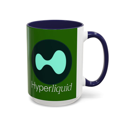Hyperliquid White font Green Accent Mug by cypherpunkgear.com