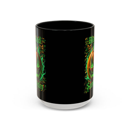 Blessed Samhain Green Jack Black Accent Mug by CreepyCrafts.boo