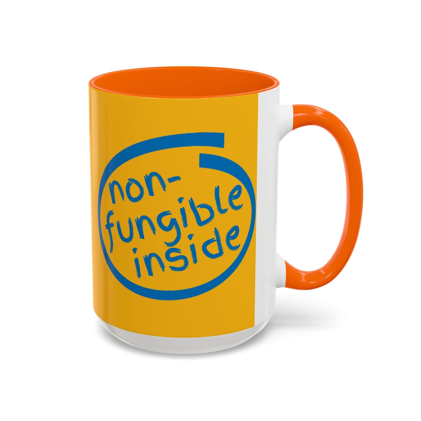Non-Fungible Inside Yellow Accent Mug by cypherpunkgear.com