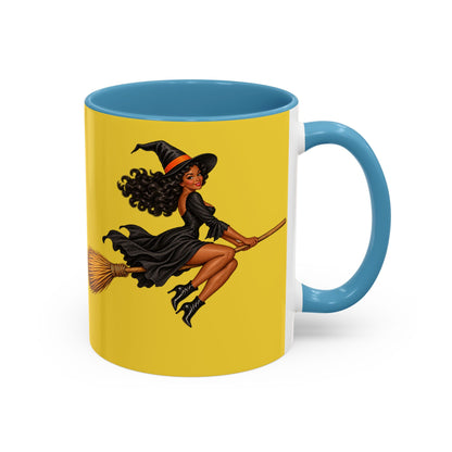 Velvet Vex Yellow Accent Mug by CreepyCrafts.boo
