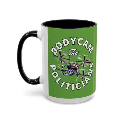 Bodycam the Politicians Drone Green Accent Mug by cypherpunkgear.com