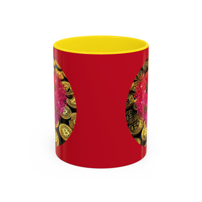 Bitcoin is My Valentine Red Accent Mug by cypherpunkgear.com