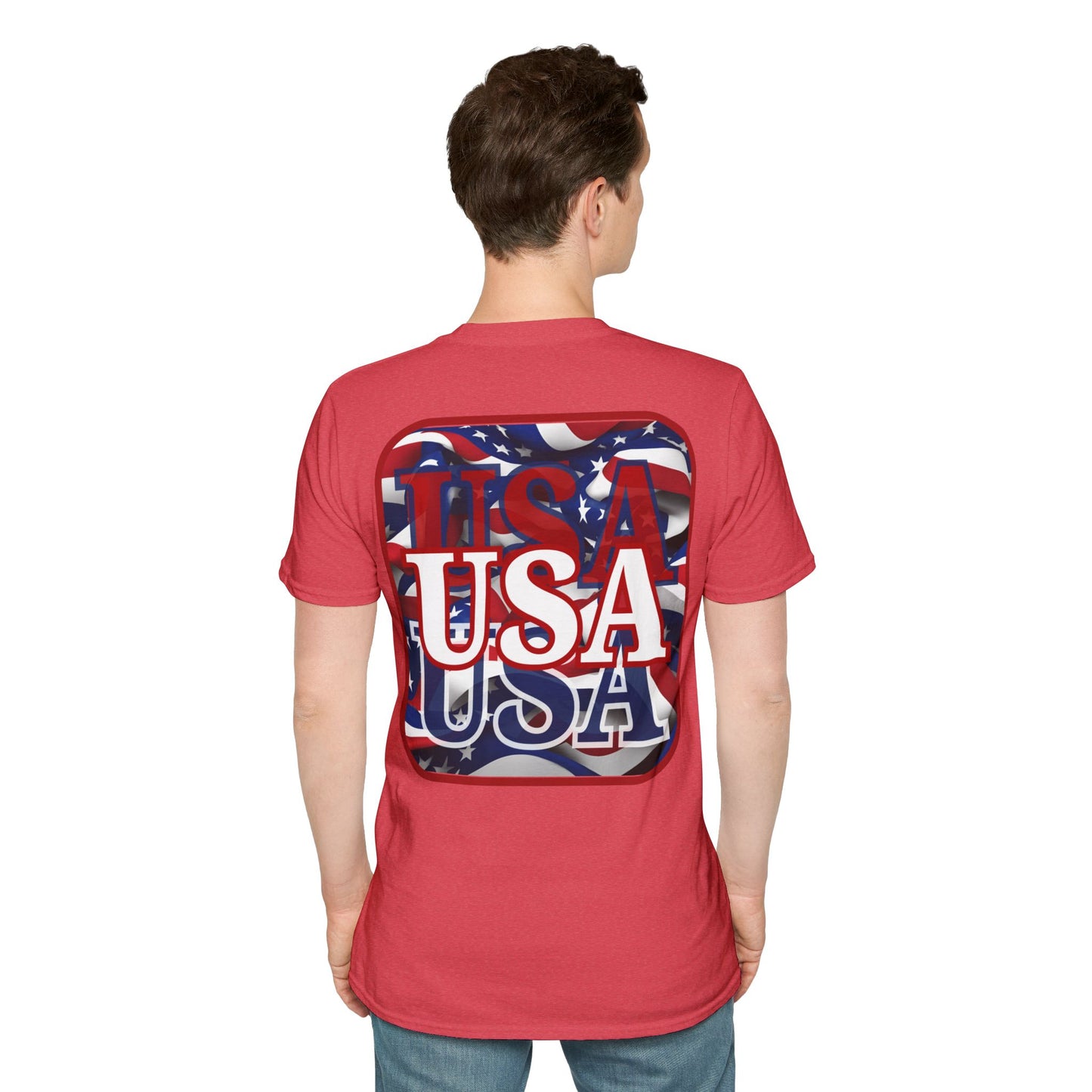 2-sided Red WHITE and Blue USA Patriot Light colors Unisex T-Shirt by cypherpunkgear.com