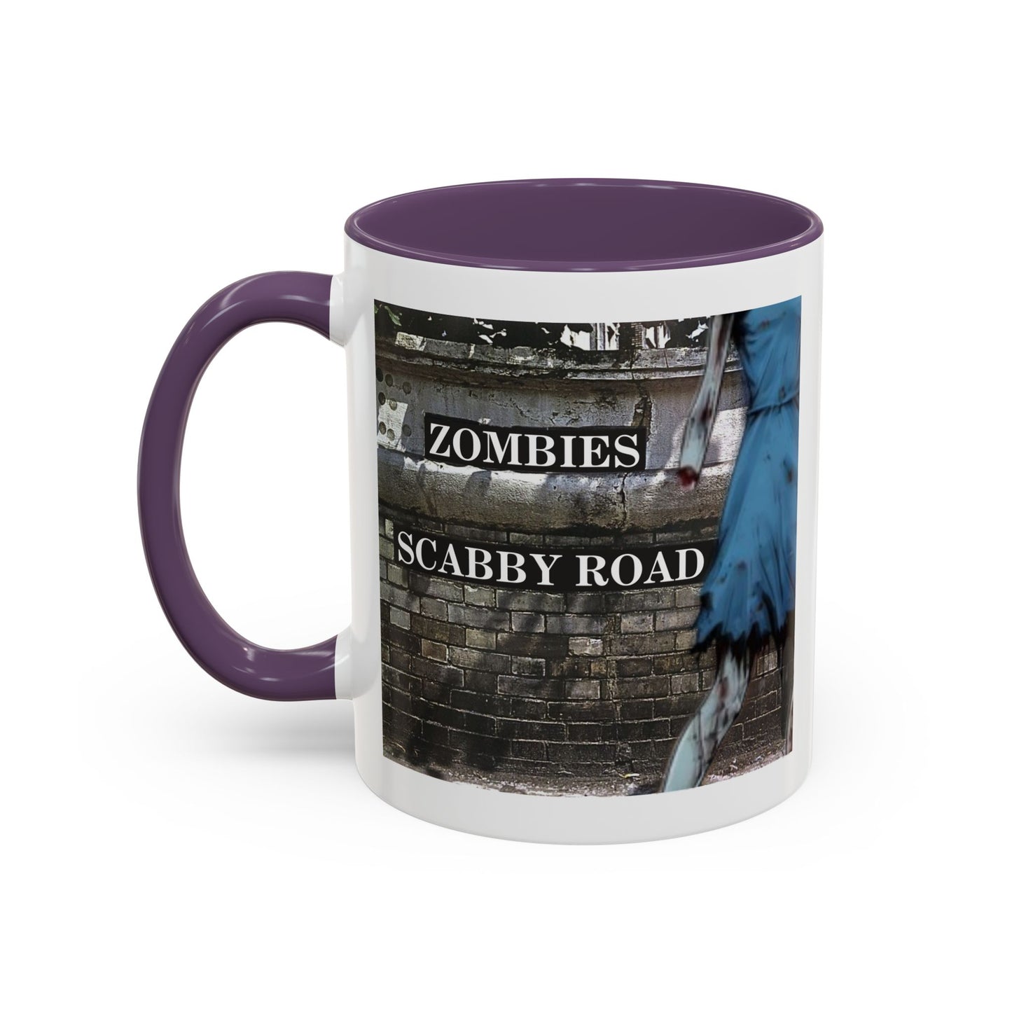 2-sided, Scabby Road White Accent Mug by CreepyCrafts.boo