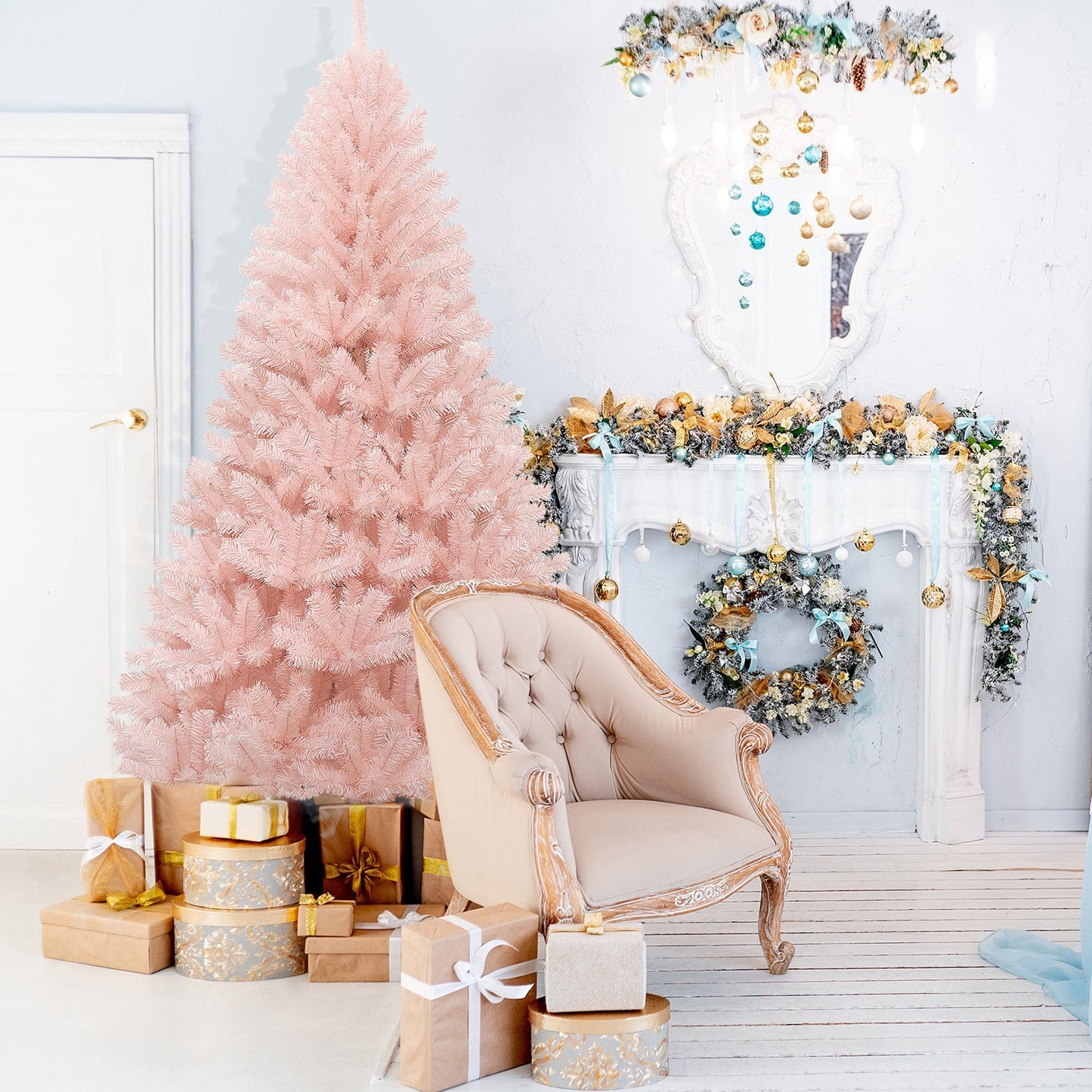 6/7 Feet Artificial Christmas Tree Hinged Full Fir Tree