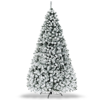 Pre-Lit Premium Snow Flocked Hinged Artificial Christmas Tree