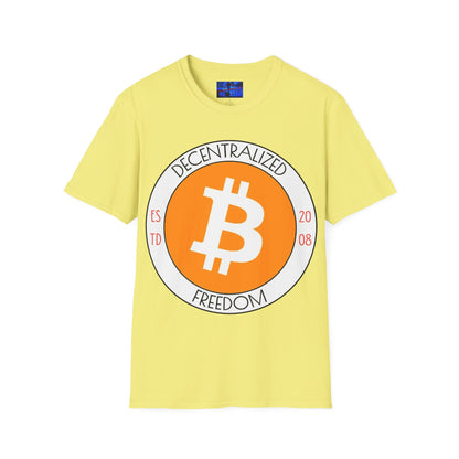 Bitcoin Decentralized Freedom LTcolors Unisex T-Shirt by cypherpunkgear.com