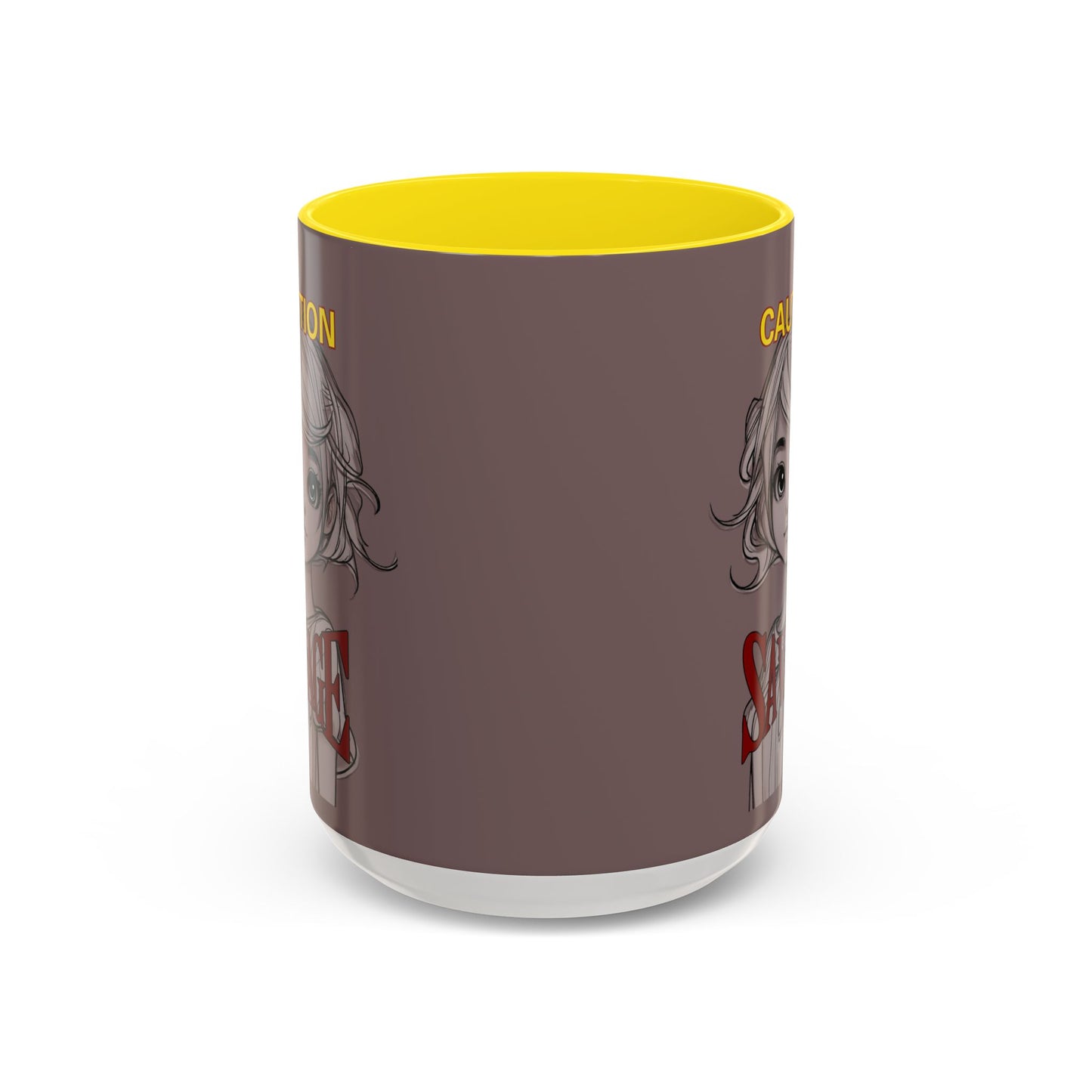 Caution, Savage Grey Accent Mug by cypherpunkgear.com