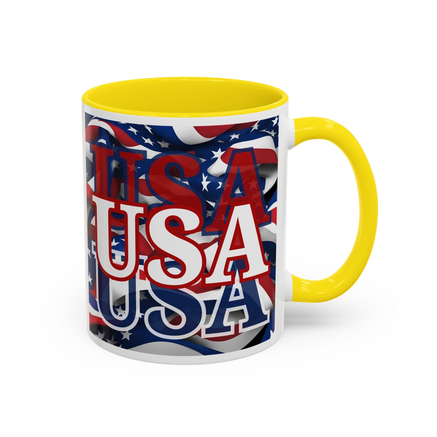 USA White font Center Patriot Accent Mug by cypherpunkgear.com