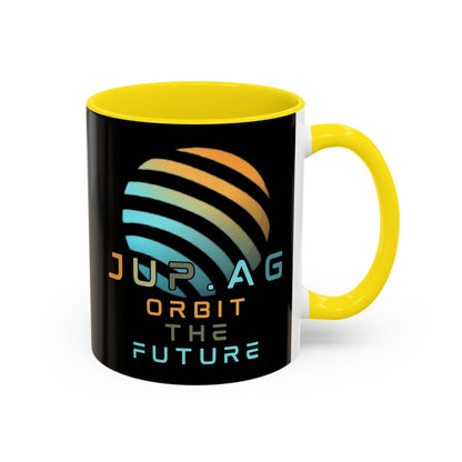 Jupiter (JUP) Orbit the Future Black Accent Mug by cypherpunkgear.com