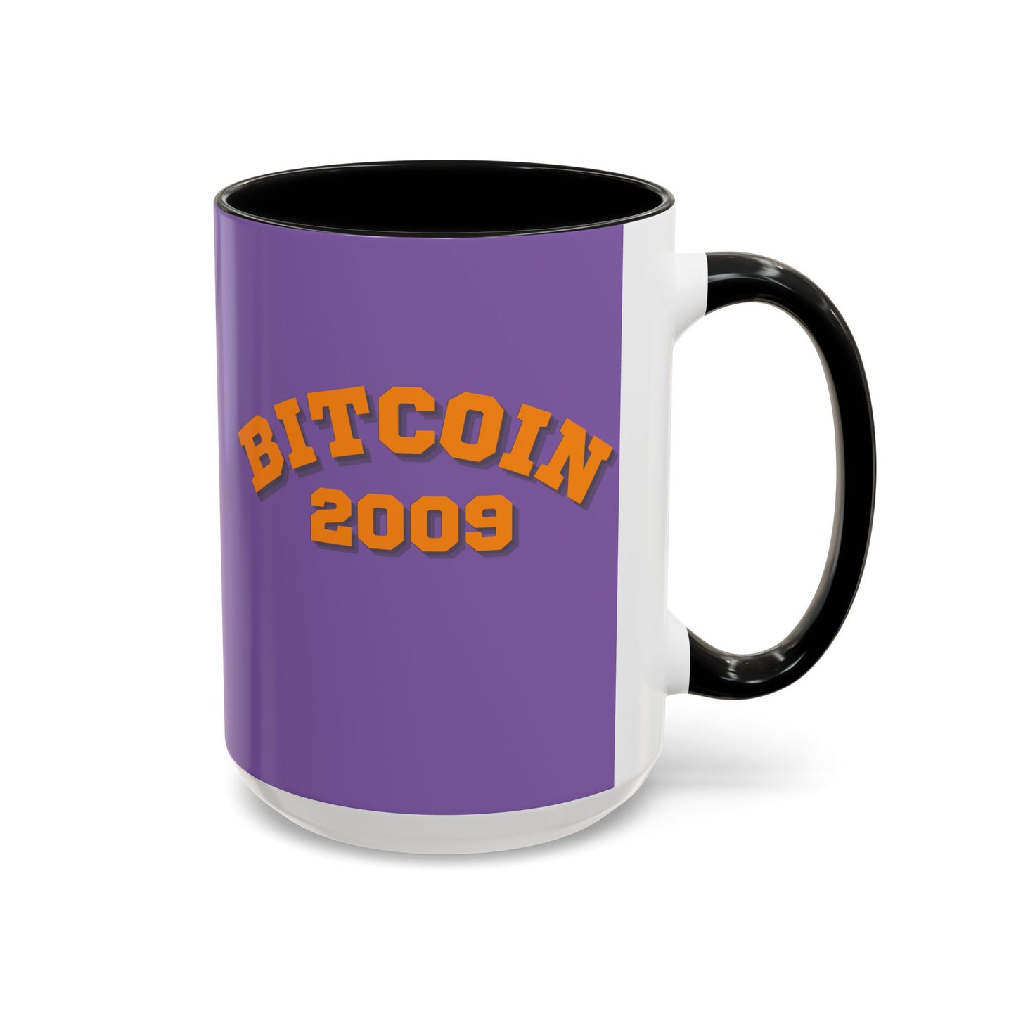 Bitcoin 2009 Light Purple Accent Mug by cypherpunkgear.com