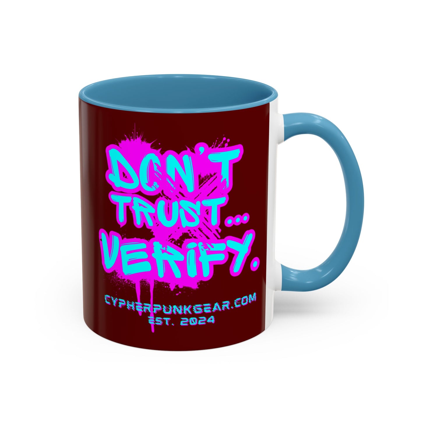 Don't Trust...Verify. Red Accent Mug by cypherpunkgear.com