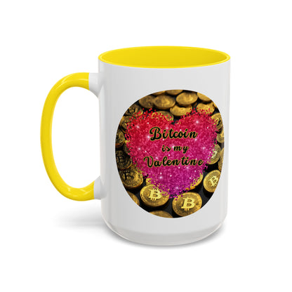 Bitcoin is My Valentine White Accent Mug by cypherpunkgear.com
