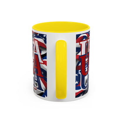 USA Red font Center Patriot Accent Mug by cypherpunkgear.com