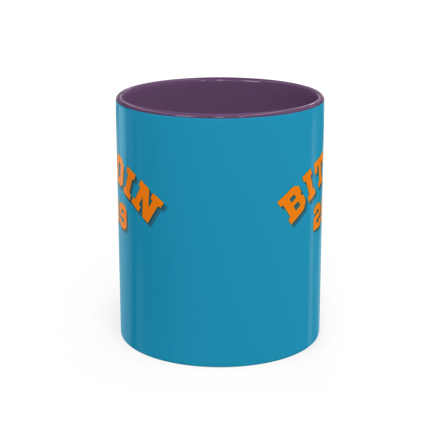 Bitcoin 2009 Turquoise Accent Mug by cypherpunkgear.com