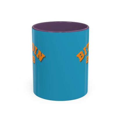 Bitcoin 2009 Turquoise Accent Mug by cypherpunkgear.com