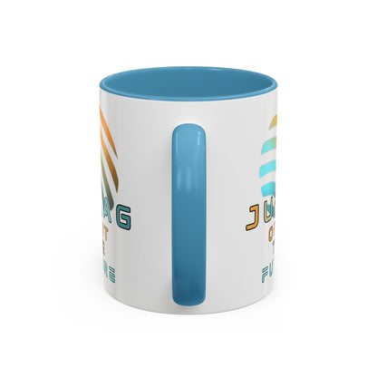 Jupiter (JUP) Orbit the Future White Accent Mug by cypherpunkgear.com