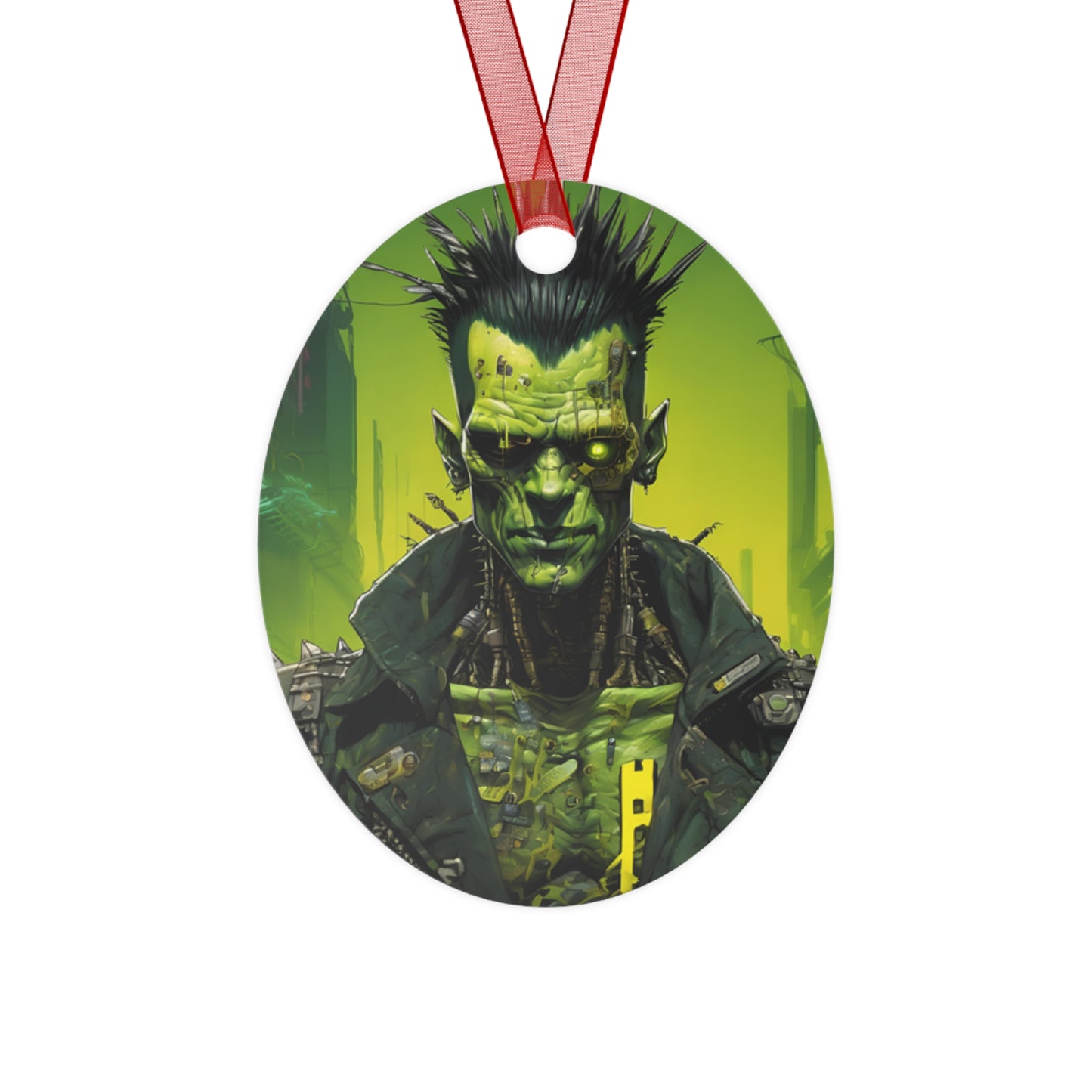 2-sided Frankenstein Lives Metal Ornament by CreepyCrafts.boo