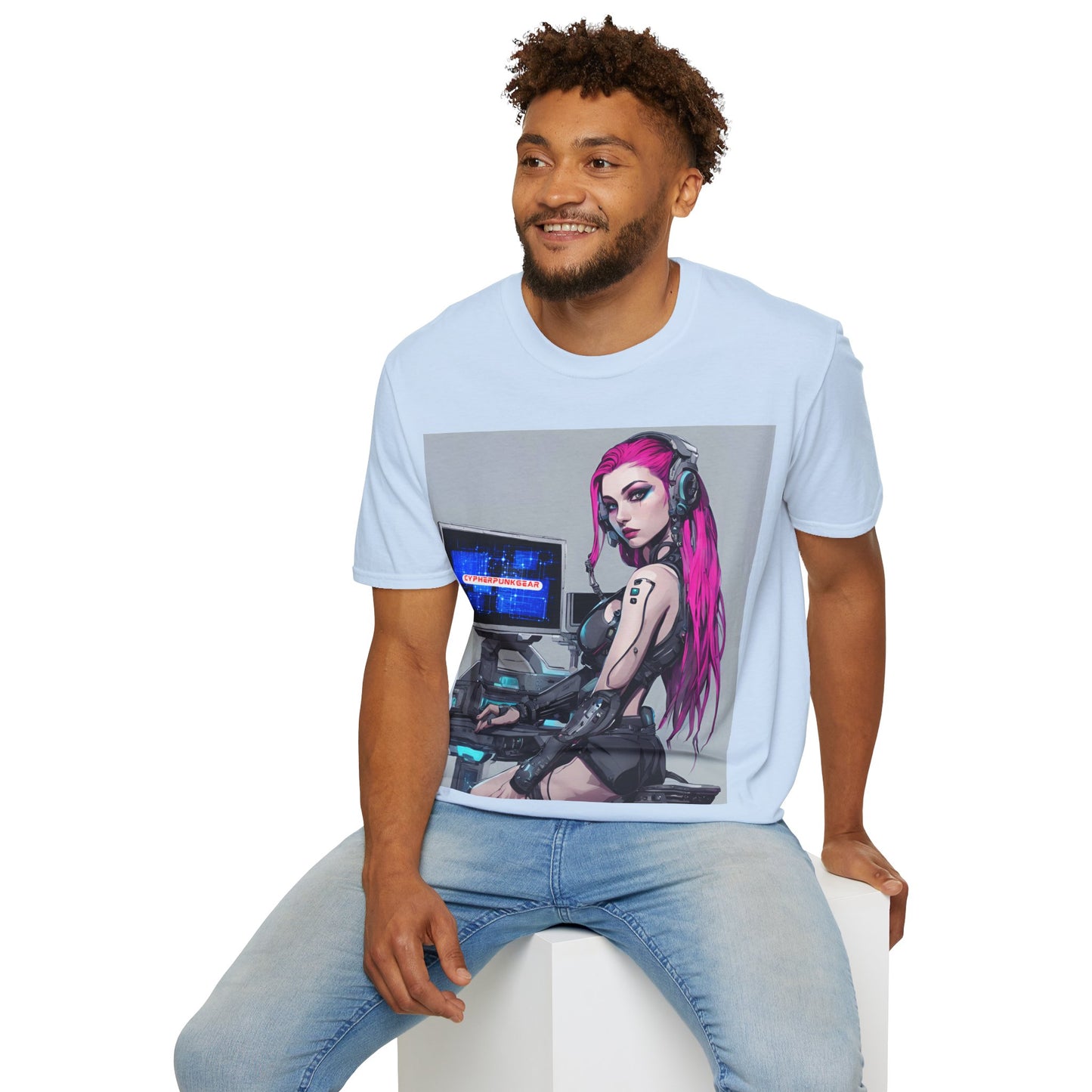 Netrunner Cyberpunk Light colors Unisex T-Shirt by cypherpunkgear.com