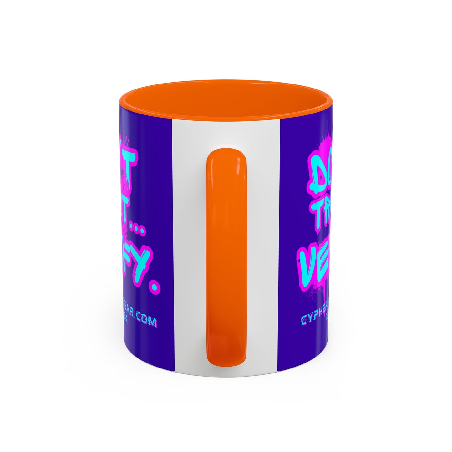 Don't Trust...Verify. Dark Purple Accent Mug by cypherpunkgear.com