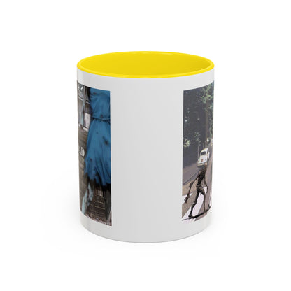 2-sided, Scabby Road White Accent Mug by CreepyCrafts.boo