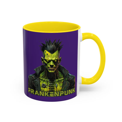 Frankenpunk Purple Accent Mug by CreepyCrafts.boo