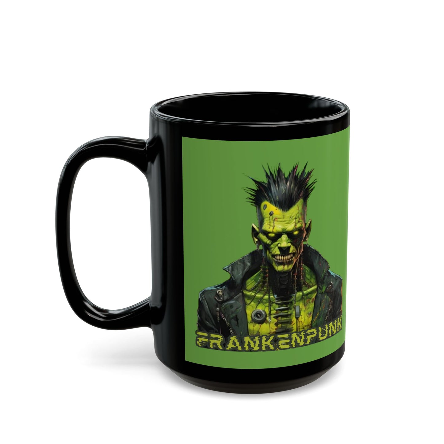 Frankenpunk Green Mug by CreepyCrafts.boo