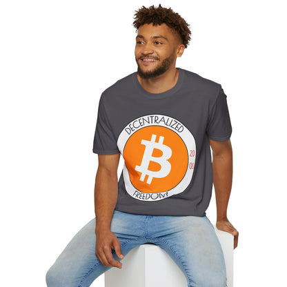 Bitcoin Decentralized Freedom DKcolors Unisex T-Shirt by cypherpunkgear