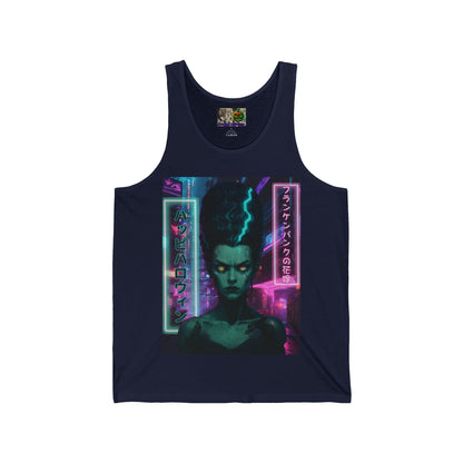 Bride of Frankenpunk Unisex Jersey Tank Top by CreepyCrafts.boo