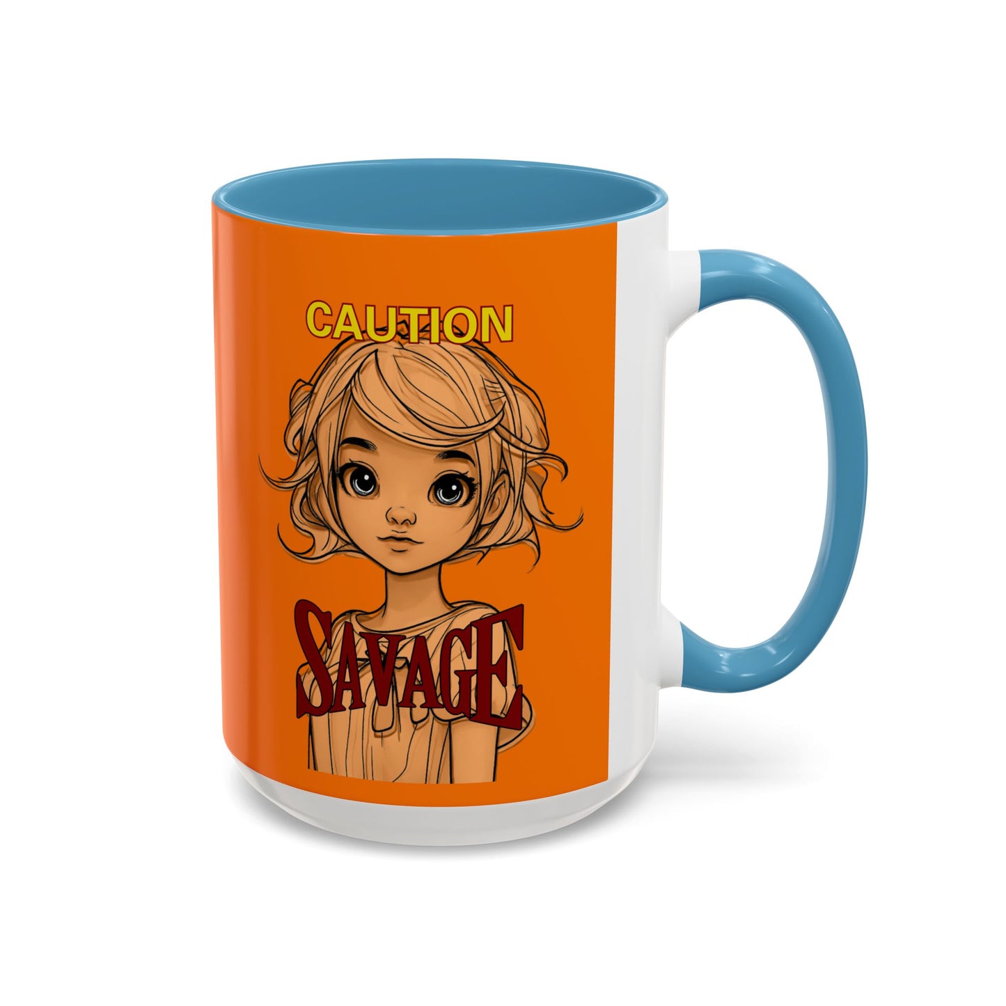 Caution, Savage Orange Accent Mug by cypherpunkgear.com