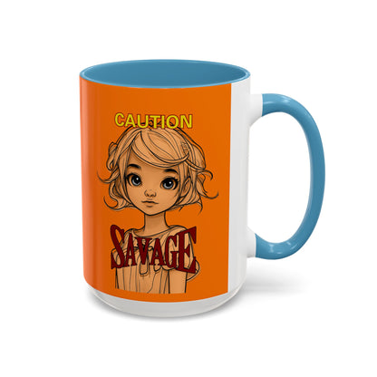 Caution, Savage Orange Accent Mug by cypherpunkgear.com
