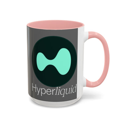 Hyperliquid White font Grey Accent Mug by cypherpunkgear.com