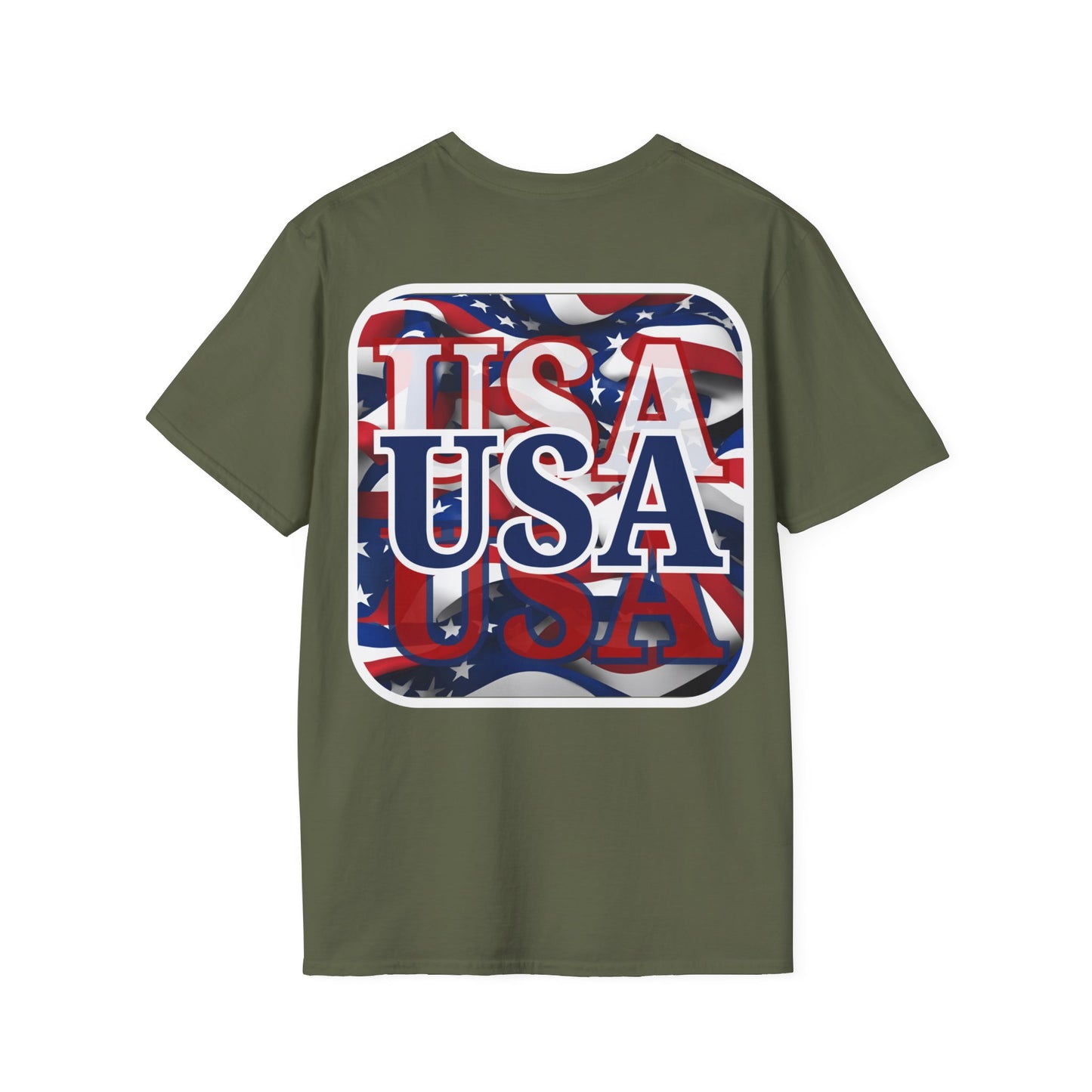 2-sided Red White and BLUE USA Patriot DKcolors Unisex T-Shirt by cypherpunkgear