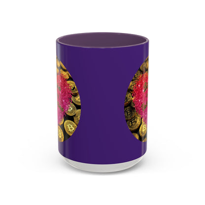 Bitcoin is My Valentine Purple Accent Mug by cypherpunkgear.com