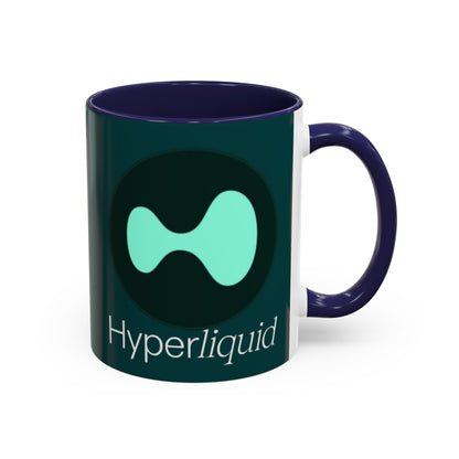 Hyperliquid White font Dark Hyperliquid Accent Mug by cypherpunkgear.com
