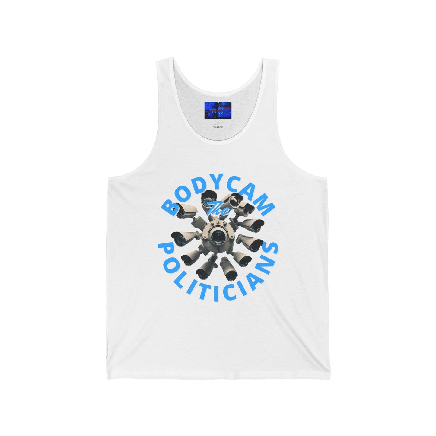 Bodycam the Politicians Cameras Unisex Jersey Tank Top by cypherpunkgear