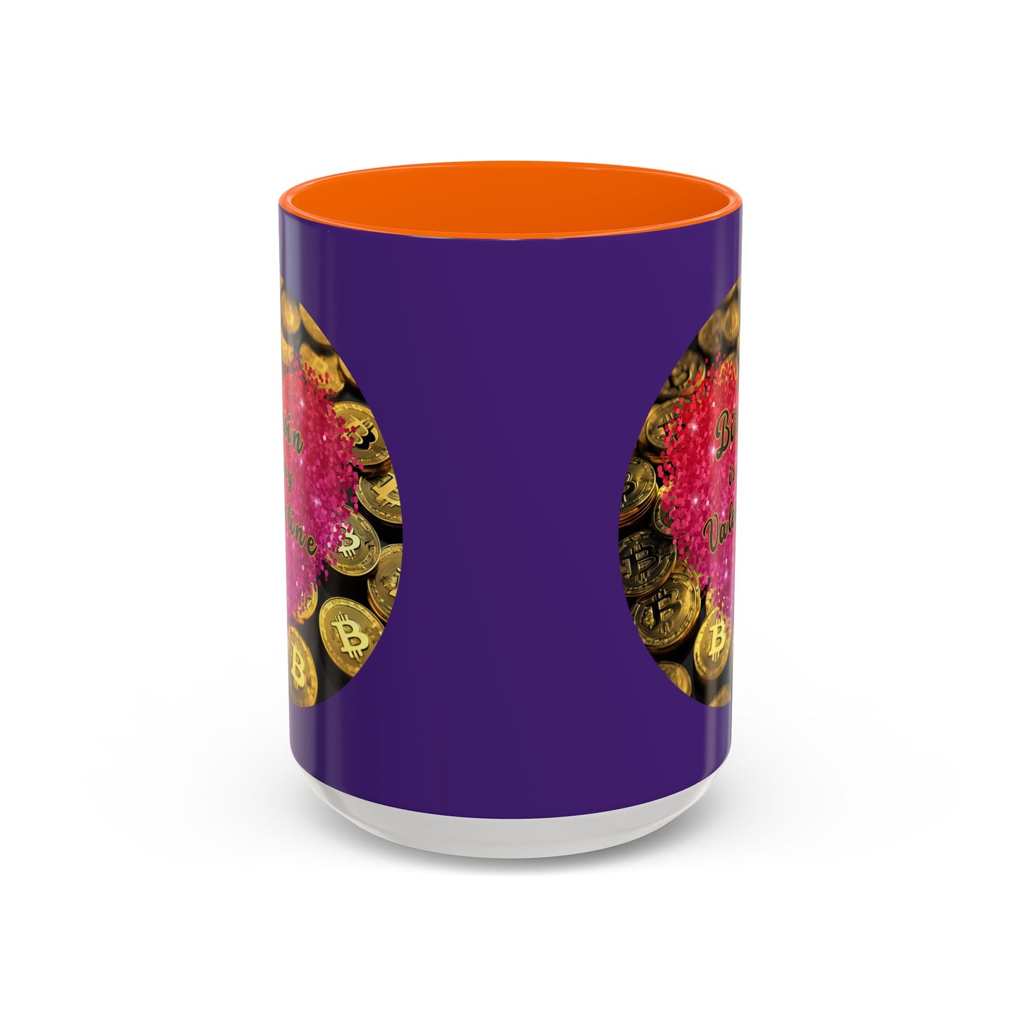 Bitcoin is My Valentine Purple Accent Mug by cypherpunkgear.com