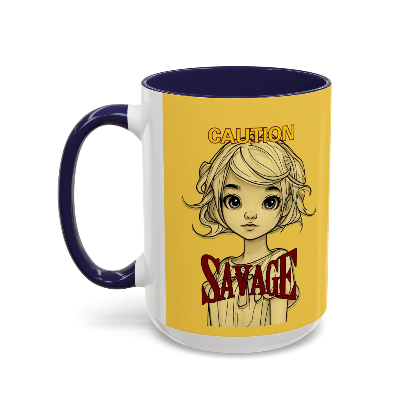 Caution, Savage Yellow Accent Mug by cypherpunkgear.com