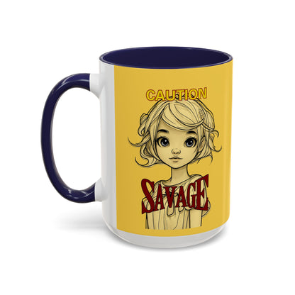 Caution, Savage Yellow Accent Mug by cypherpunkgear.com