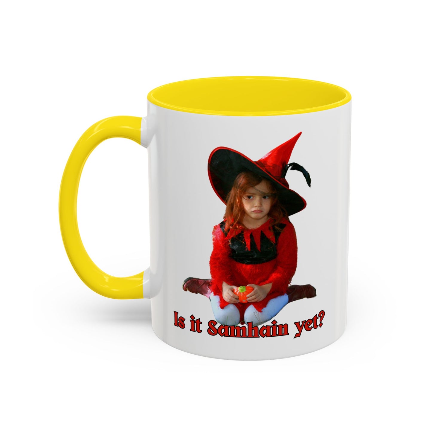 Is it Samhain yet? White Accent Mug by CreepyCrafts.boo