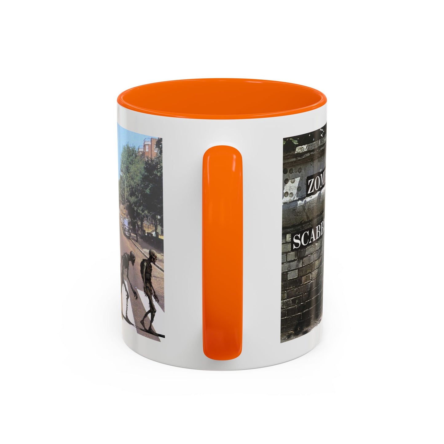 2-sided, Scabby Road White Accent Mug by CreepyCrafts.boo