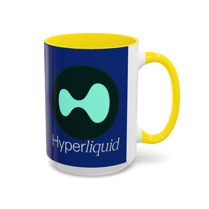 Hyperliquid White font Blue Accent Mug by cypherpunkgear.com