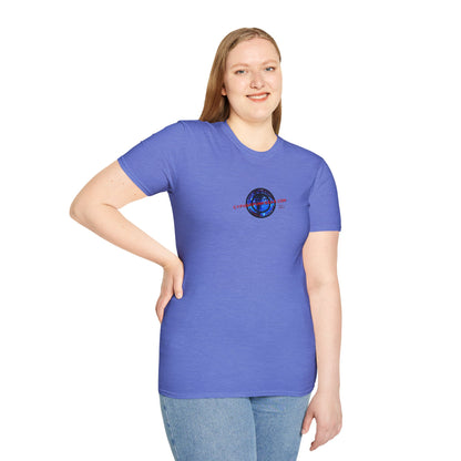 2-sided, cypherpunkgear.com Logo & Cityscape Light colors Unisex T-Shirt by cypherpunkgear.com